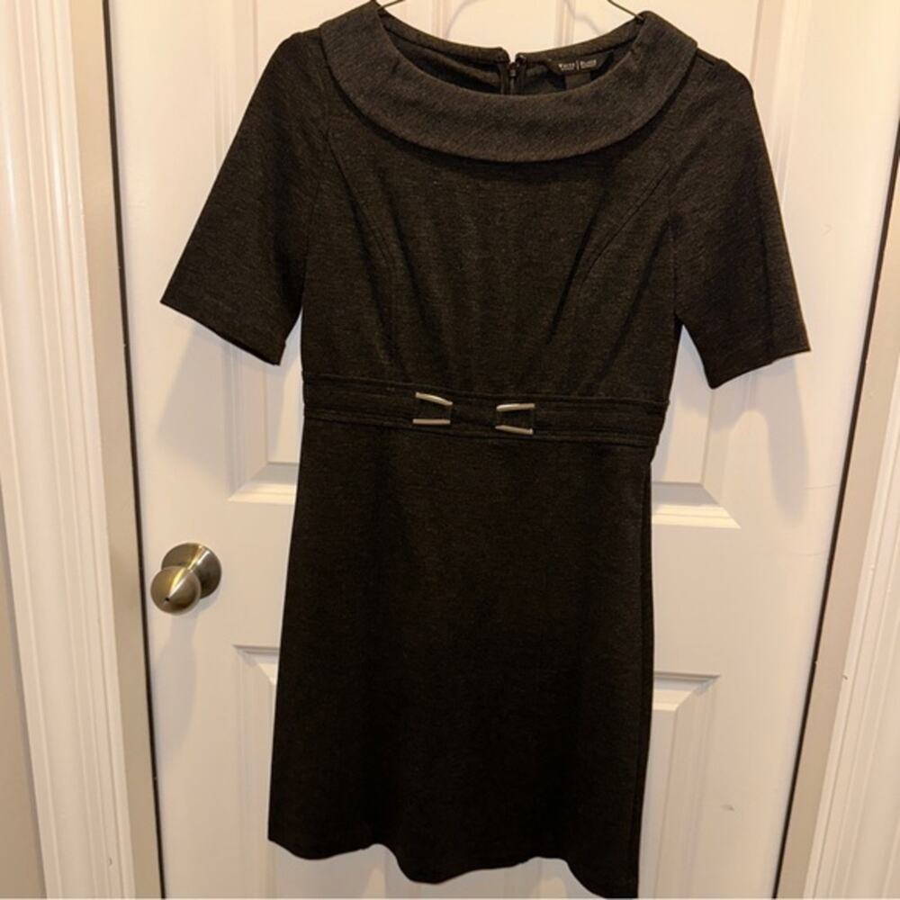 White House Black Market Charcoal Gray Knit Dress Size 4